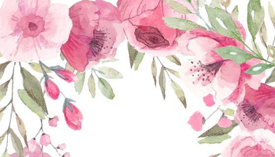 可爱的花卉婚礼请柬矢量素材(EPS)