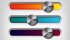 多彩金属滑动条免费矢量素材(EPS)