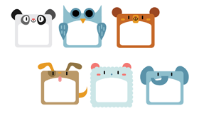 6款可爱的动物相框免费矢量素材(AI/EPS)