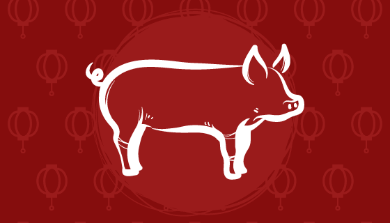 2019猪年新年快乐背景矢量素材(EPS/AI)