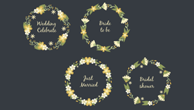 4款婚礼花环矢量素材(AI/EPS)