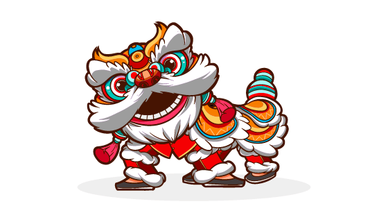 新年舞狮矢量素材(EPS/AI/PNG)