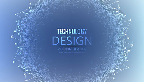 蓝色圆形科技背景矢量素材(EPS)