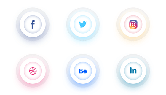 6个清爽干净的社会化图标(PSD)