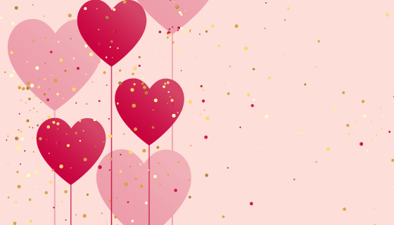 爱心气球背景矢量素材(EPS)