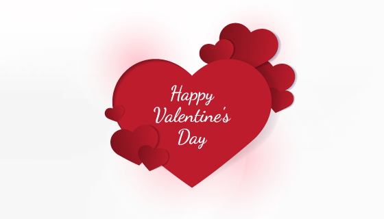 红色爱心情人节背景矢量素材(EPS)