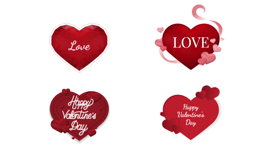 红色爱心情人节背景矢量素材(EPS)