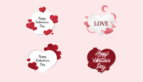 情人节爱心元素矢量素材(EPS)