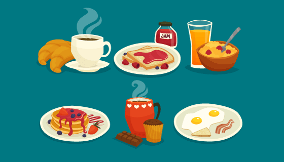 美味的早餐矢量素材(EPS)