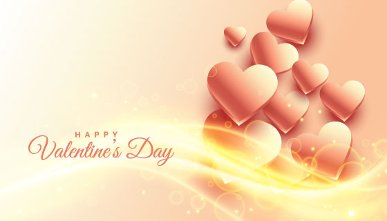 闪亮美丽的爱心情人节背景矢量素材(EPS)