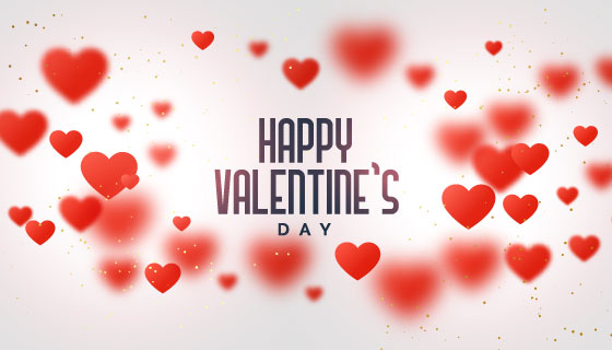 红色爱心情人节快乐背景矢量素材(EPS)