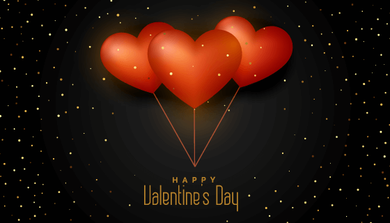 爱心气球情人节快乐背景矢量素材(EPS)