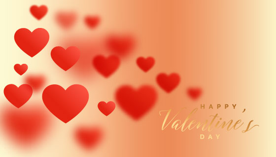 红色爱心情人节快乐背景矢量素材(EPS)