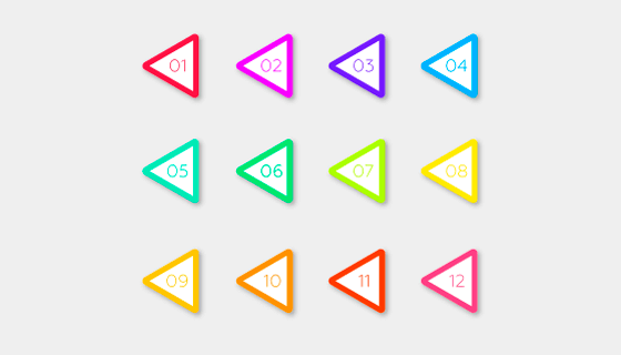 扁平箭头项目符号矢量素材(EPS/AI/PNG)