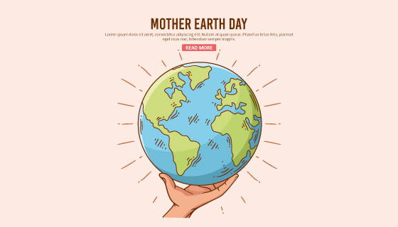 手绘世界地球日矢量素材(EPS/AI/PNG)