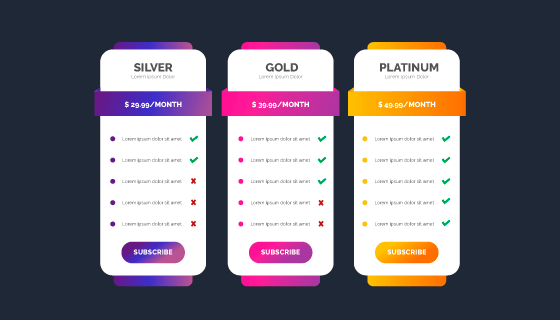 漂亮的价格表矢量素材(EPS/AI)