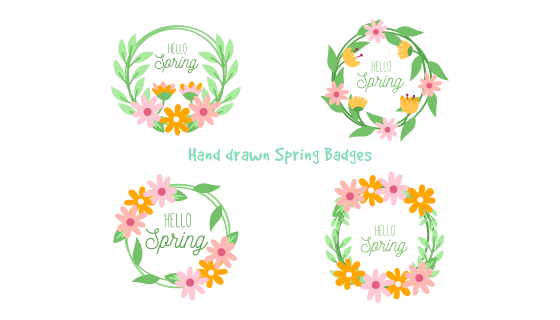 春天徽章矢量素材(EPS/AI/PNG)