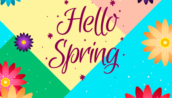 多彩春天背景矢量素材(EPS/AI)