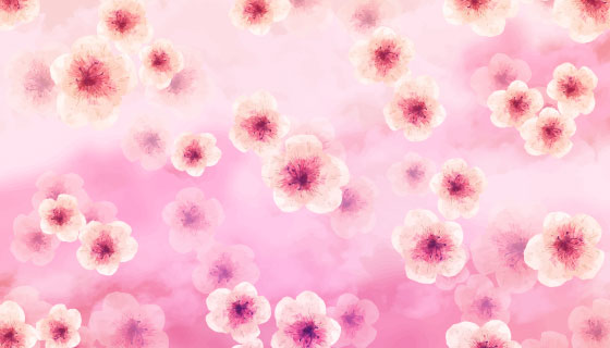 模糊的樱花背景矢量素材(EPS/AI)