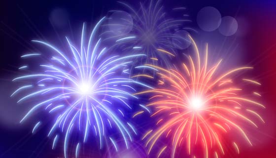 绚丽的烟花矢量素材(EPS/AI)