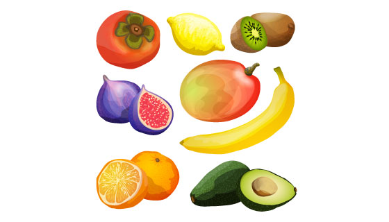 逼真美味的水果矢量素材(EPS)