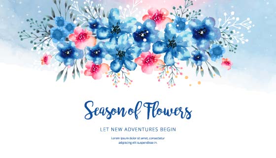 水彩花卉春天背景矢量素材(EPS)