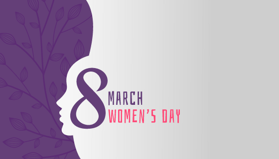 创意女生侧脸妇女节/女王节背景矢量素材(EPS)