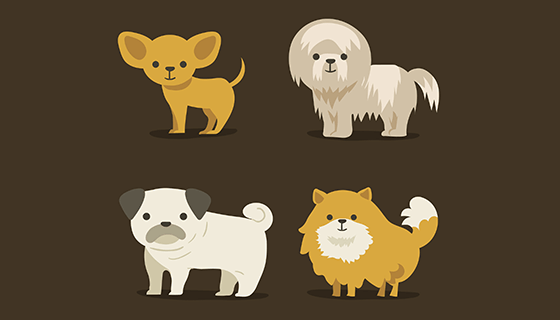4款可爱的狗矢量素材(EPS/AI)