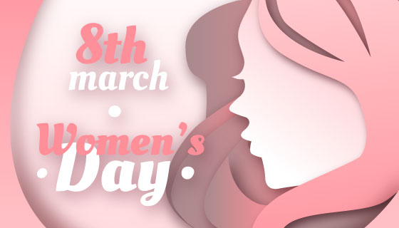 创意女生侧脸妇女节/女王节背景矢量素材(EPS/AI)