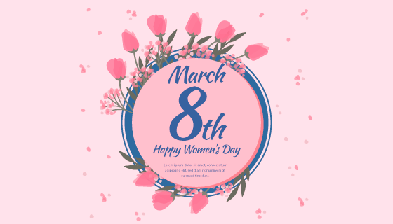 创意花卉设计妇女节/女王节背景矢量素材(EPS/AI/PNG)