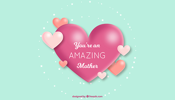 母亲节可爱心形背景矢量素材(EPS/AI)