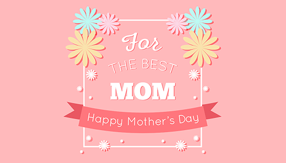 母亲节粉红色花饰背景矢量素材(EPS/AI)