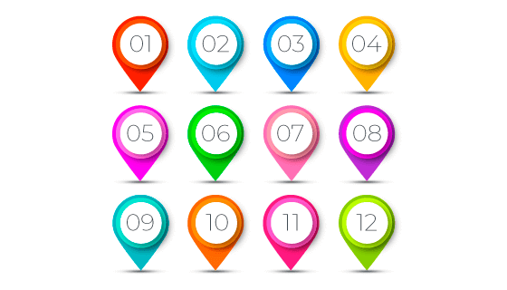 3D多彩项目符号矢量素材(EPS/AI/PNG)