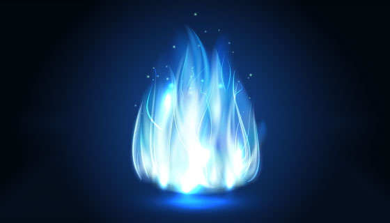 漂亮的蓝色火焰矢量素材(EPS)