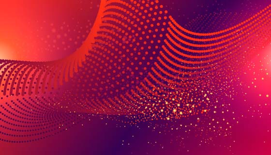 发光粒子波浪背景矢量素材(EPS/AI)