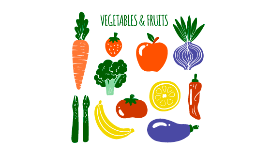 手绘有机食物矢量素材(EPS/AI/PNG)