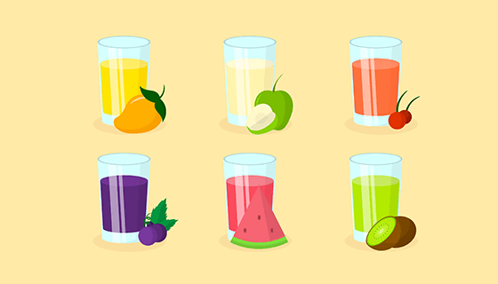 各式各样的美味果汁矢量素材(EPS/AI)