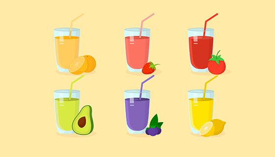 6款美味果汁矢量素材(EPS/AI)
