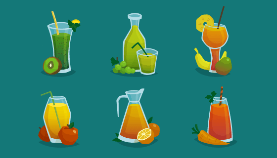 新鲜果汁水果图标矢量素材(EPS/PNG)