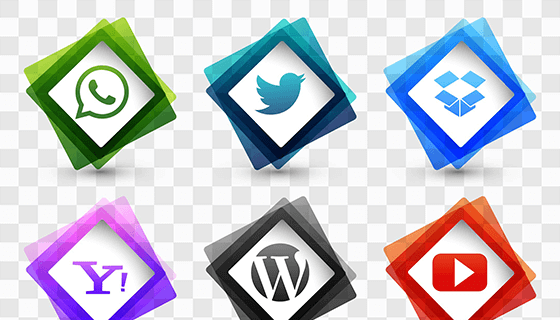 9个菱形社会化图标矢量素材(EPS)