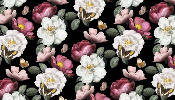 逼真的漂亮花卉背景矢量素材(EPS)