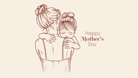 手绘风格母亲节矢量素材(EPS/AI/PNG)