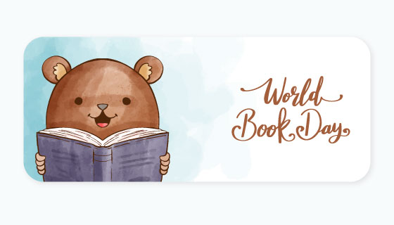 水彩风格世界读书日banner矢量素材(EPS/AI)