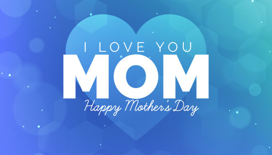 蓝色模糊风格母亲节背景矢量素材(EPS/AI)