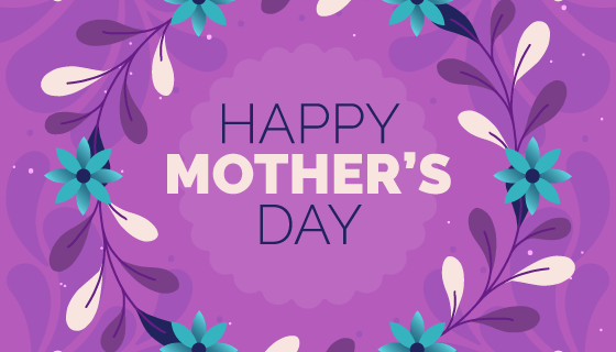 紫色花卉母亲节背景矢量素材(EPS/AI)