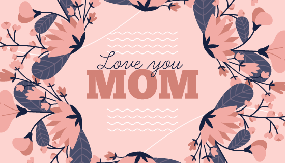 漂亮花卉母亲节背景矢量素材(EPS/AI)