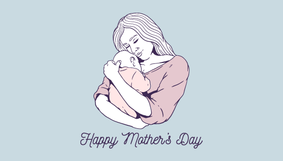 手绘风格母亲节背景矢量素材(EPS/AI)