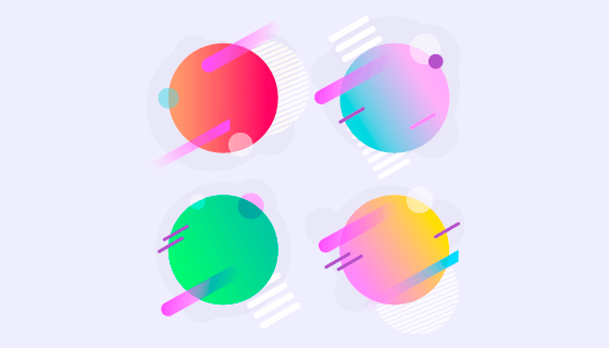 抽象多彩气泡矢量素材(EPS/AI/PNG)