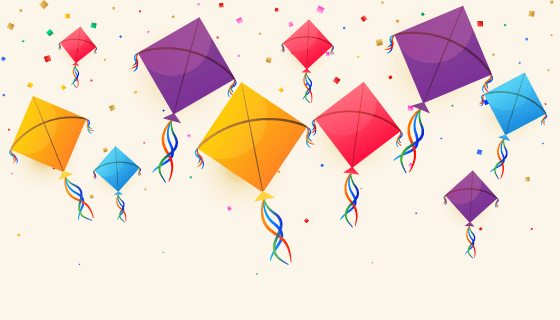 五颜六色的风筝矢量素材(EPS)