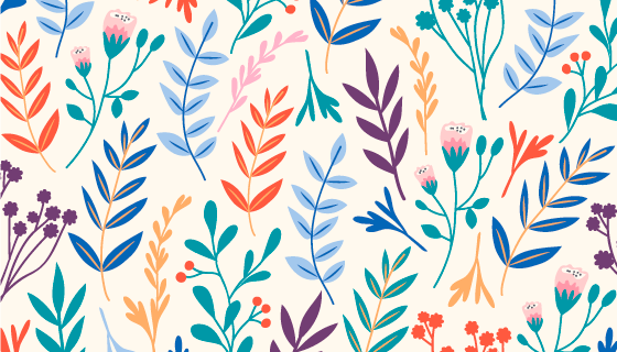 手绘多彩叶子背景矢量素材(EPS)